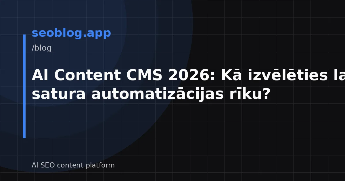 AI Content CMS 2026: Kā izvēlēties labāko satura automatizācijas rīku?