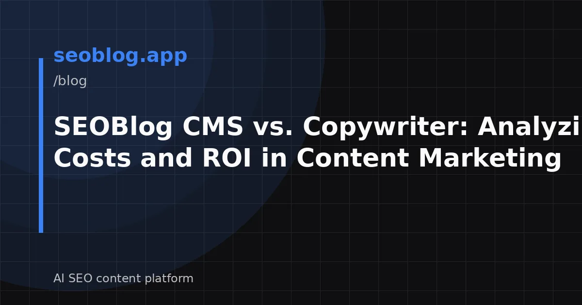 SEOBlog CMS vs. Copywriter: Analyzing Costs and ROI in Content Marketing