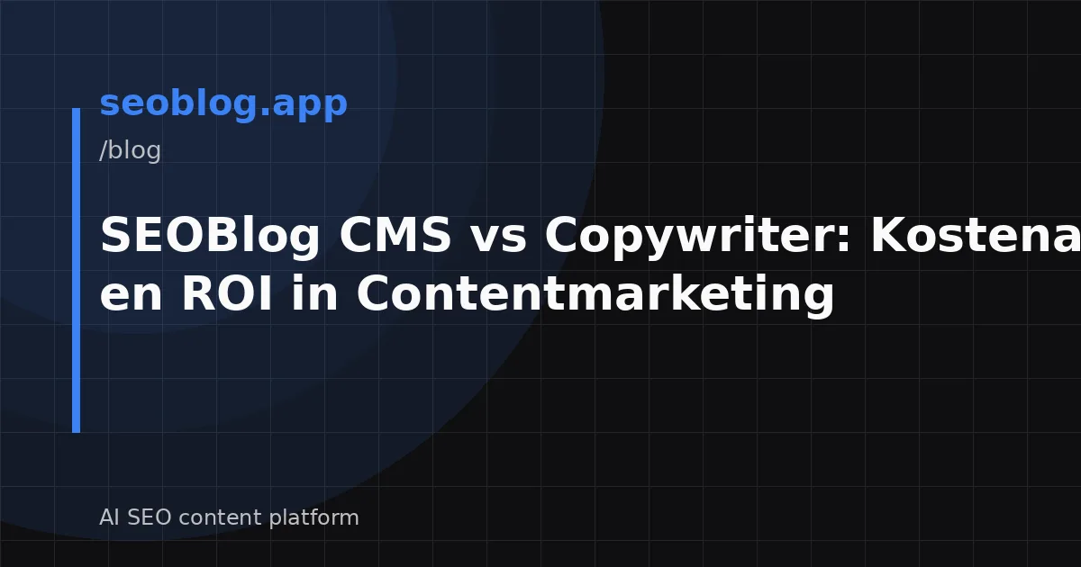 SEOBlog CMS vs Copywriter: Kostenanalyse en ROI in Contentmarketing