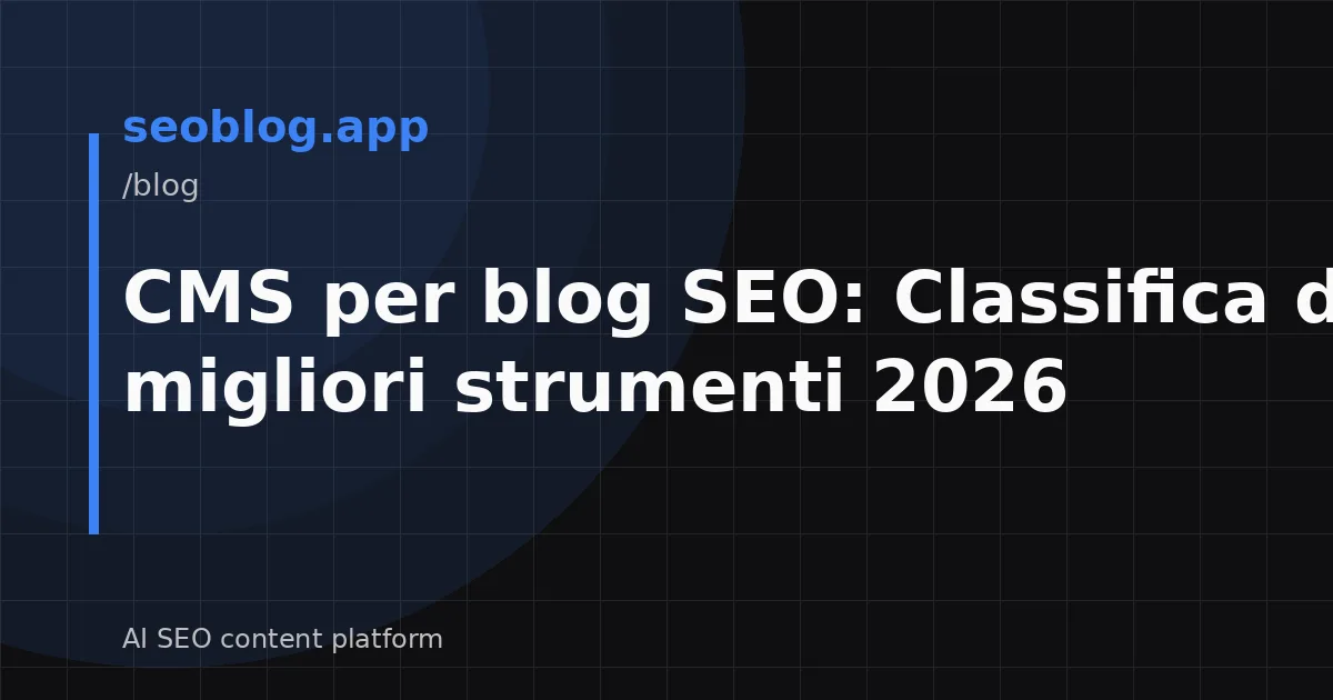 CMS per blog SEO: Classifica dei migliori strumenti 2026
