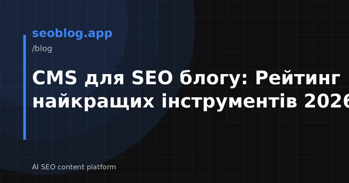 CMS для SEO блогу: Рейтинг найкращих інструментів 2026