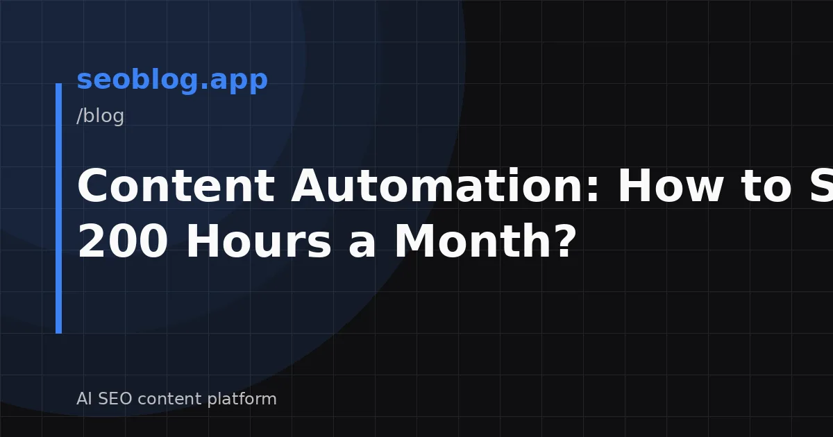 Content Automation: How to Save 200 Hours a Month?