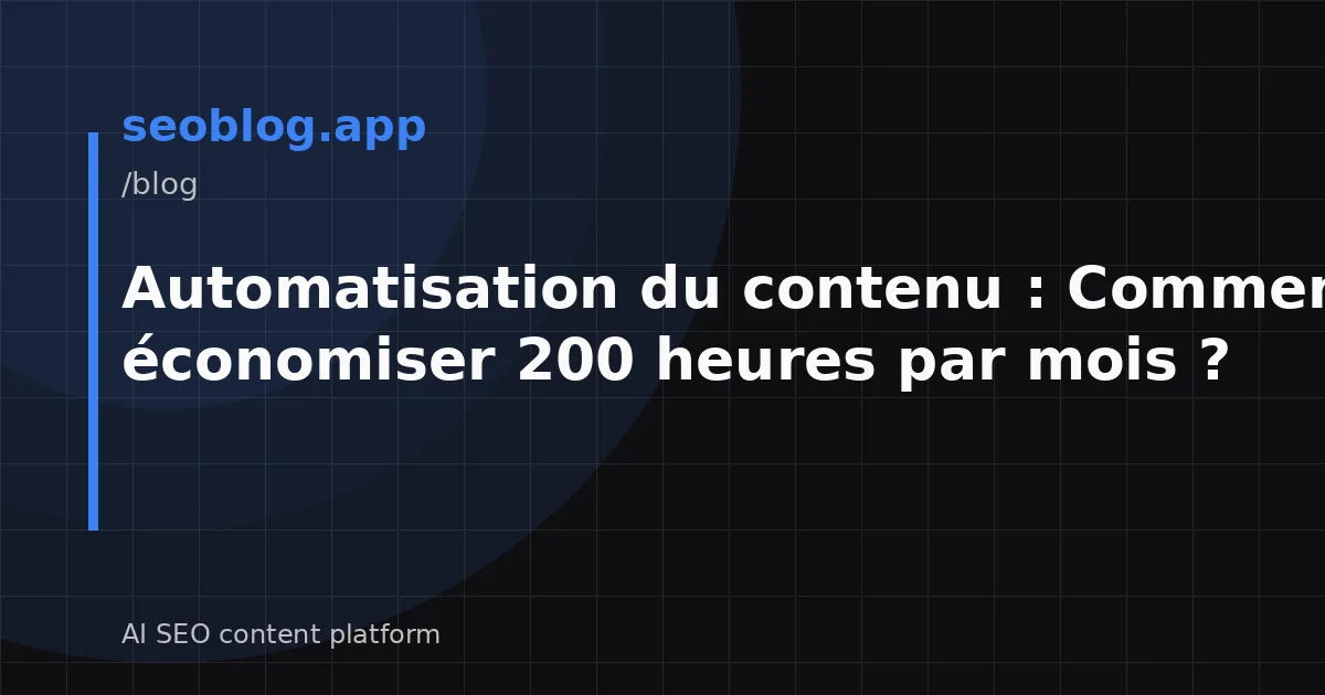 Automatisation du contenu : Comment économiser 200 heures par mois ?