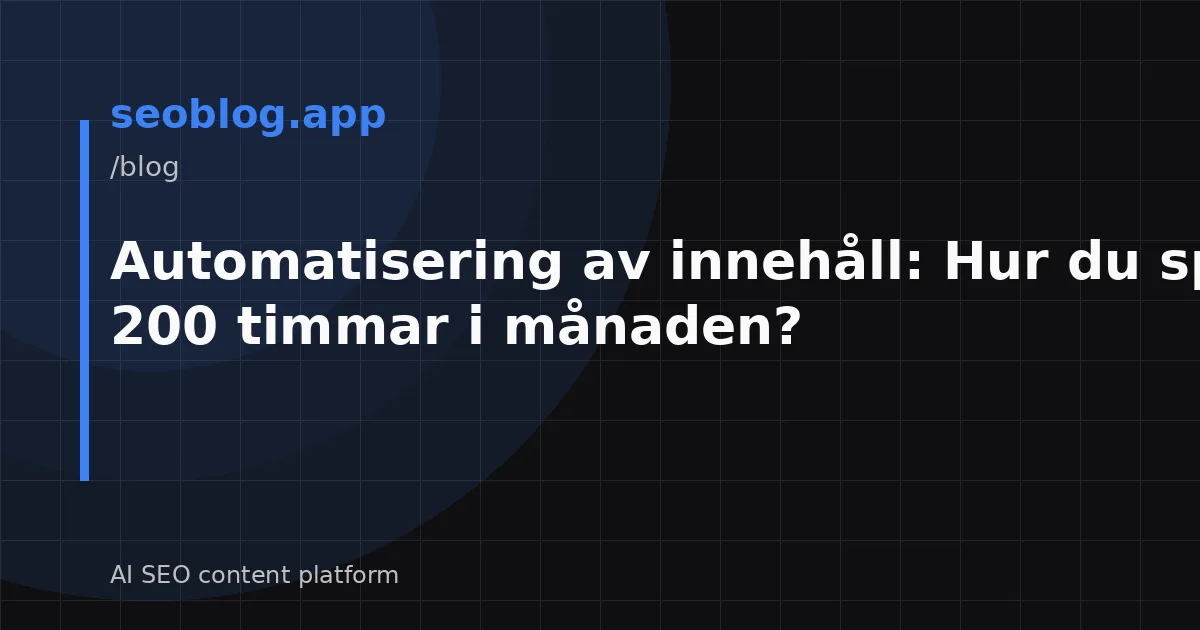 Automatisering av innehåll: Hur du sparar 200 timmar i månaden?