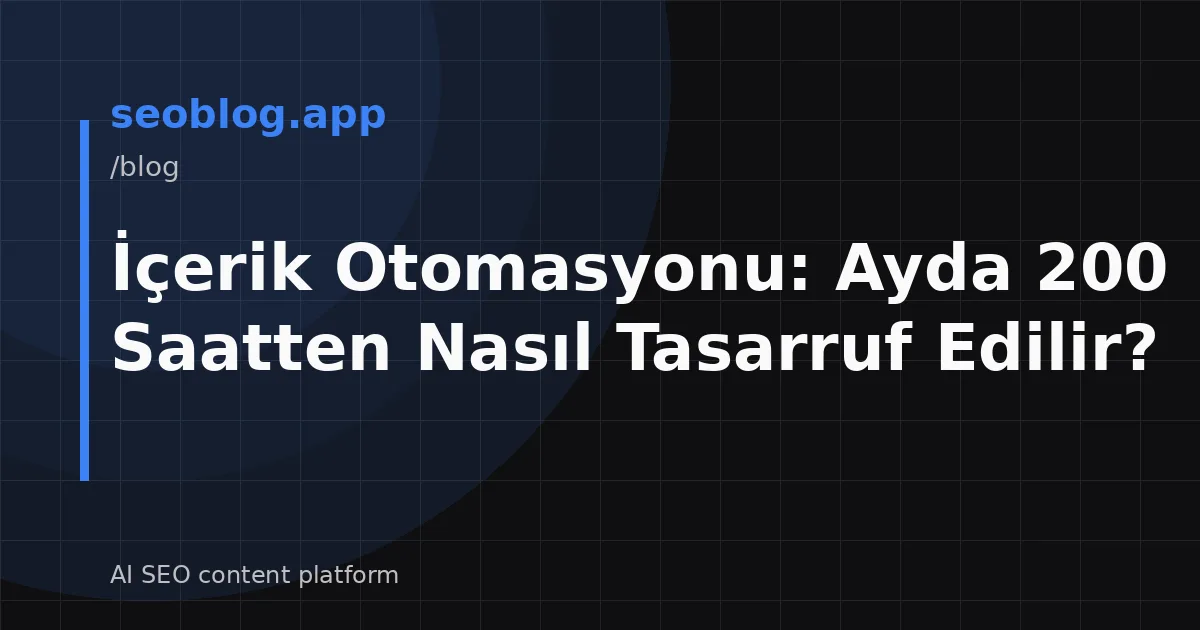 İçerik Otomasyonu: Ayda 200 Saatten Nasıl Tasarruf Edilir?