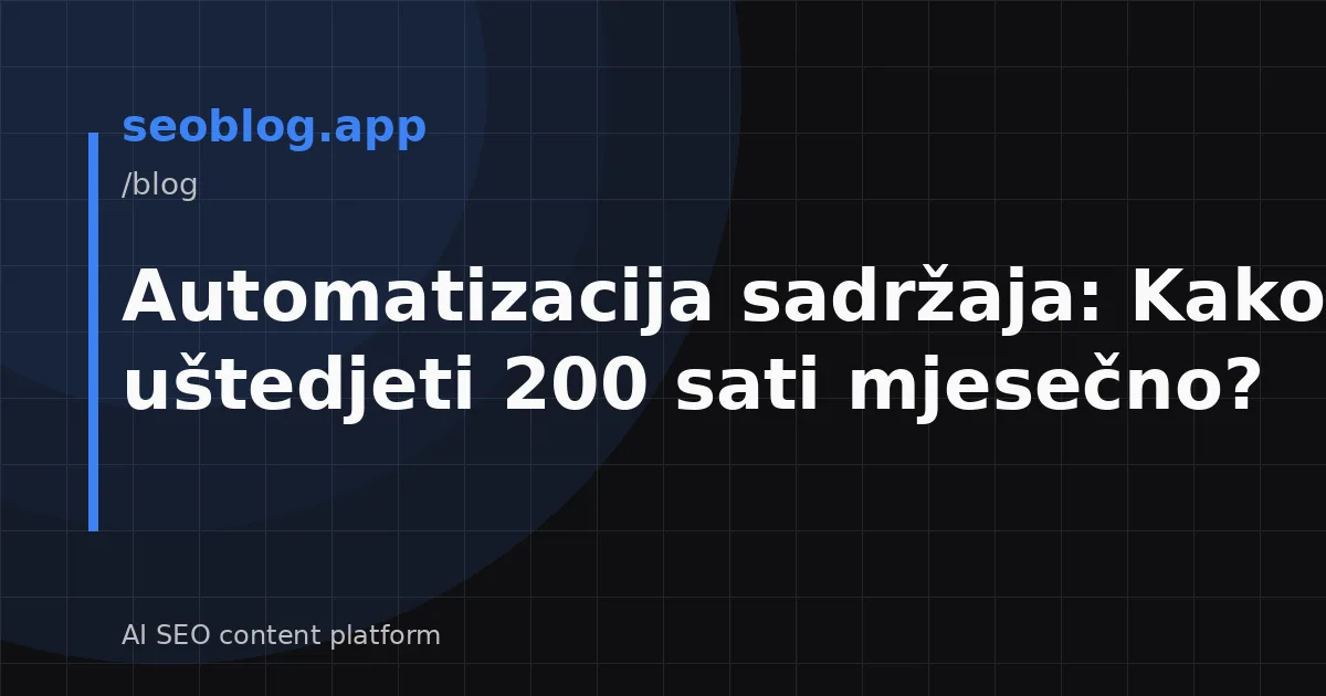 Automatizacija sadržaja: Kako uštedjeti 200 sati mjesečno?