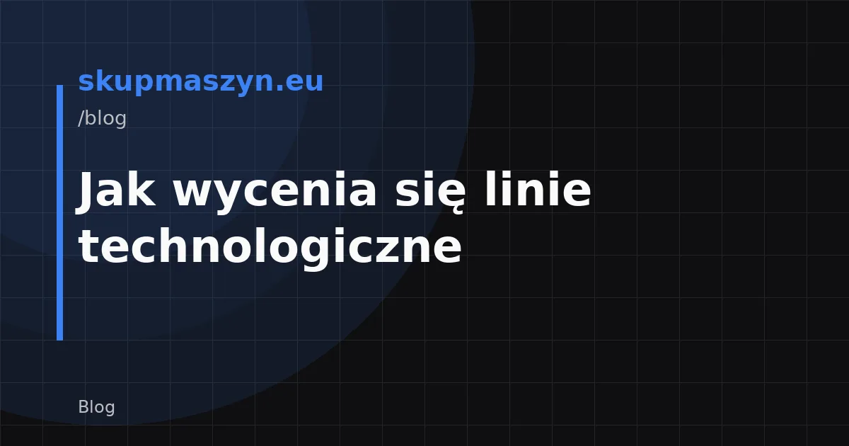 Jak wycenia się linie technologiczne